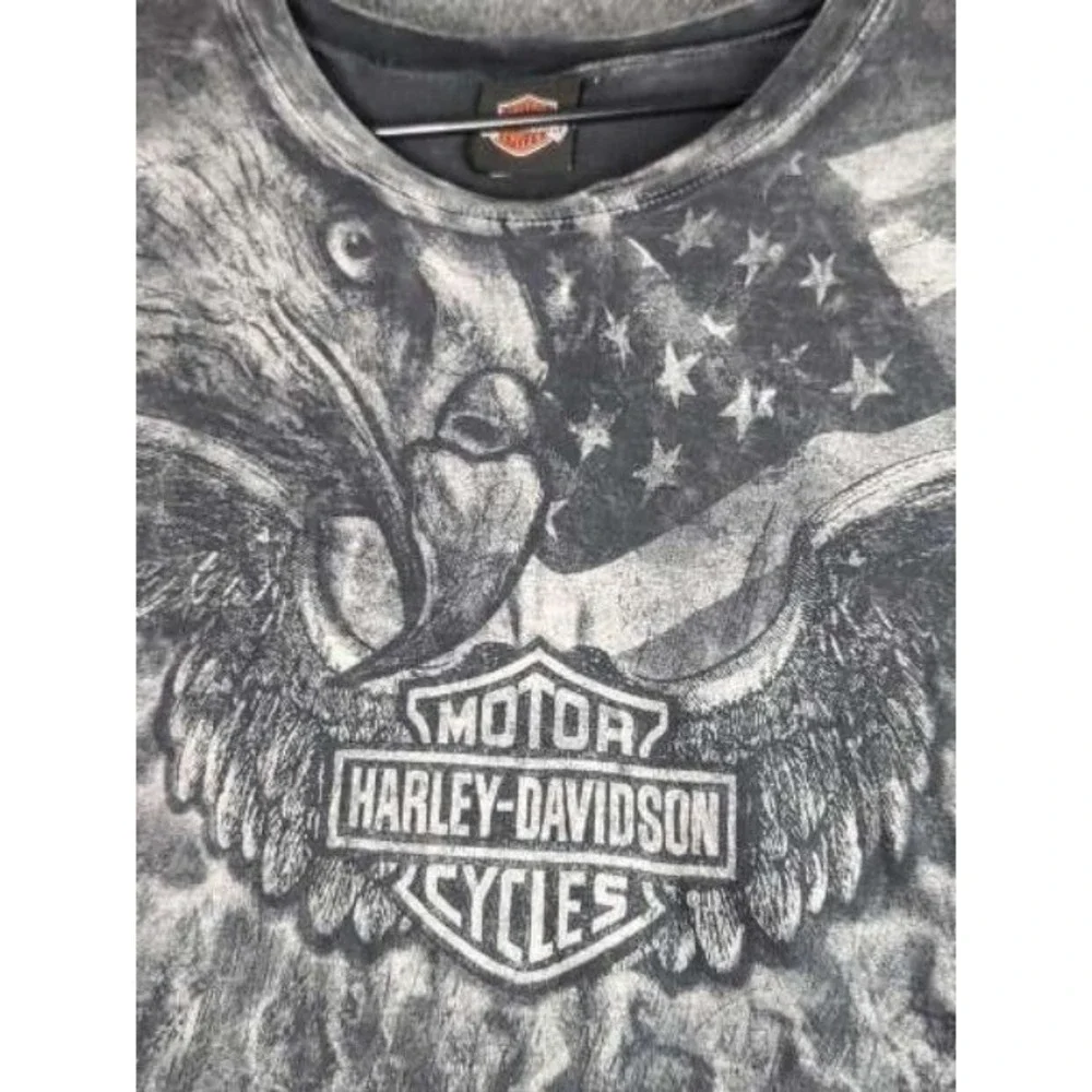 Vintage Y2K Harley Davidson Eagle Shirt Mens XXL Gray Roswell NM Grunge‎ Biker